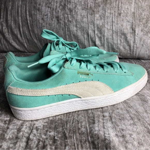 Puma mint green suede sneaker tennis shoe size 9 - Picture 12 of 15